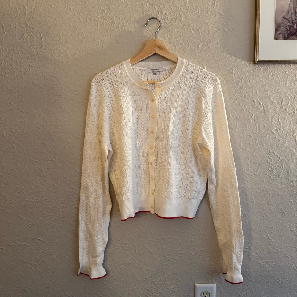 Madewell Cream Button-Up Sweater